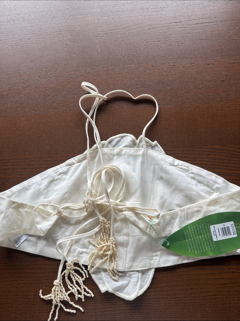 FARM Rio Flower Linen Blend Crop Top XL - Picture 4 of 5